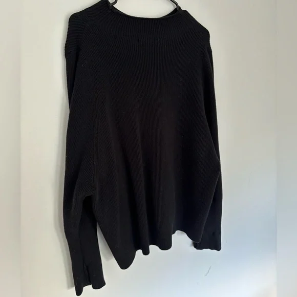Banana Republic Factory Black Funnel Neck Ribbed Sweater Size XXL - Picture 7 of 11